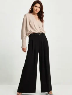 Sale Pleated Straight Full-Length Pants Women Pants