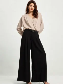 Sale Pleated Straight Full-Length Pants Women Pants