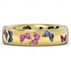 Discount rhinestone butterfly ring for women teen girls, elegant silver plated cubic zircon engagement ring, birthday anniverstay jewelry gift (blue, 6) Women Trendy Jewelry