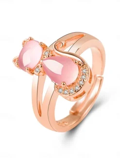 Discount Ring Wedding Geometrical Copper Cat Fashion Cute 1PC Valentine's Day Women Spring Accessories|Trendy Jewelry