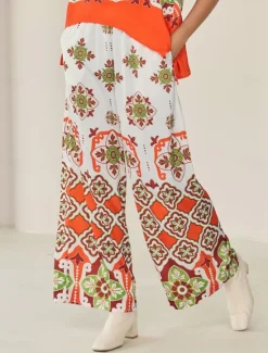 Satin Bohemia Wide Leg Pocket Pants Women Pants