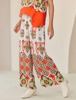 Satin Bohemia Wide Leg Pocket Pants Women Pants