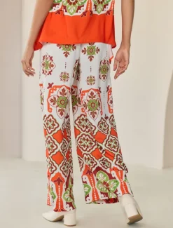 Satin Bohemia Wide Leg Pocket Pants Women Pants