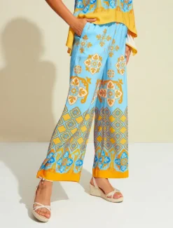 Satin Bohemia Wide Leg Pocket Pants Women Pants