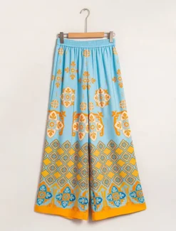 Satin Bohemia Wide Leg Pocket Pants Women Pants
