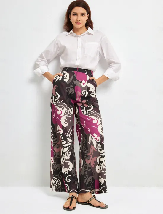 Discount Satin Casual Straight Full-Length Trousers Women Pants