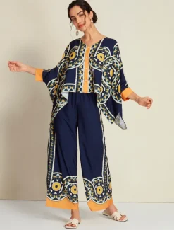 New Satin Casual Wide Leg Maxi Pants Women Pants