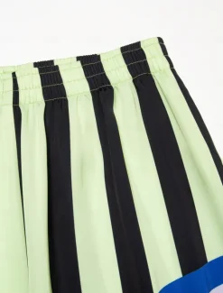 Online Satin Geometric Print Relaxed Elasticity Straight Pants Women Pants