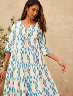 New Satin Geometric V Neck Maxi Dress Women Vacation Dresses|Casual Dress