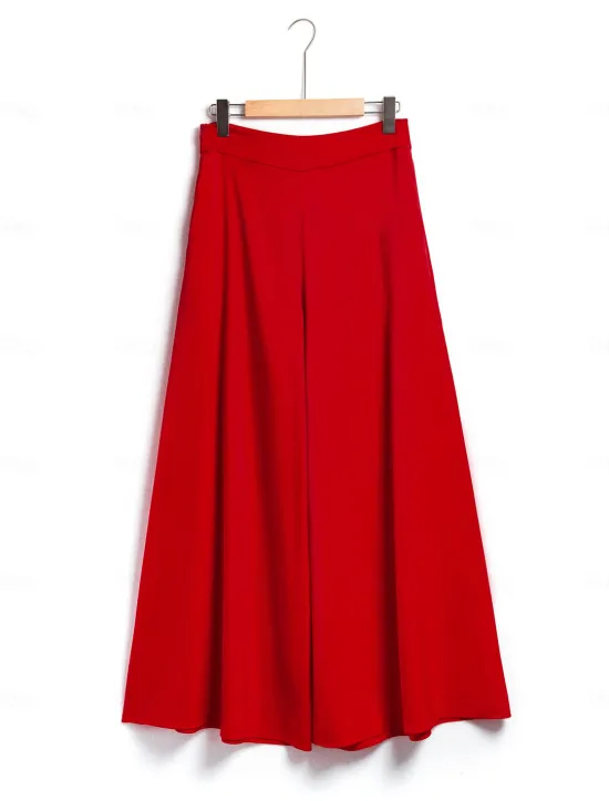 Outlet Satin Solid Puff Sleeve Cold Shoulder Culottes Suit Women Two Piece Sets
