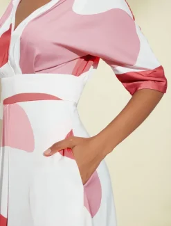 Satin Wedding Guest Pocket Floral V Neck Maxi Dress Women Vacation Dresses