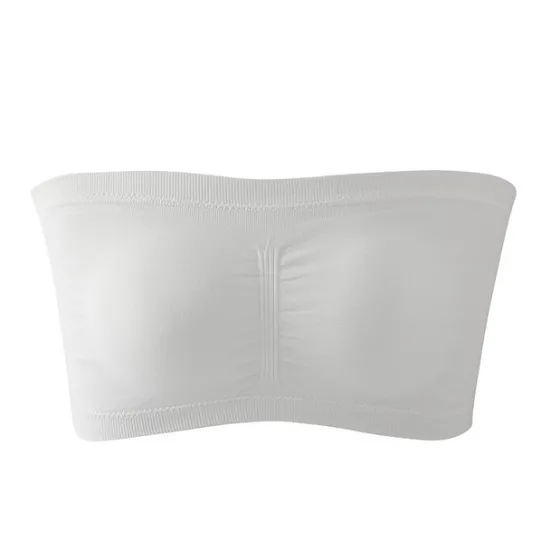 Online Seamless Bandeau Bra Plus Size Strapless Stretchy Tube Top Bra with Removable Pads for Women Home Outfits Women Lingerie