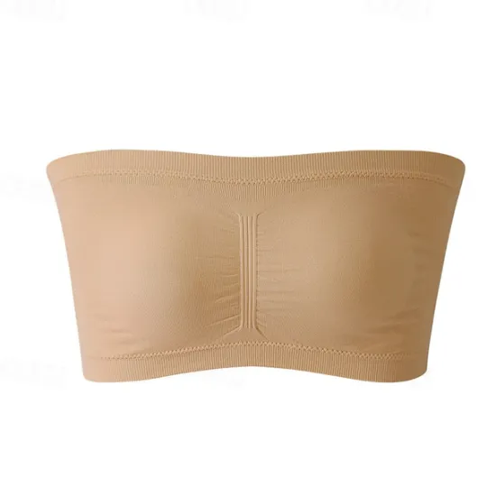 Online Seamless Bandeau Bra Plus Size Strapless Stretchy Tube Top Bra with Removable Pads for Women Home Outfits Women Lingerie
