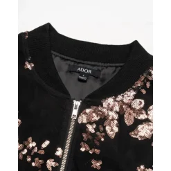 Hot Sequin Crew Neck Bomber Jacket Women Jackets