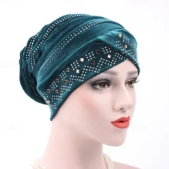 Discount Solid Color Inner Hijabs Muslim Turban Caps For Women With Drill Ethnic Islamic Wrap Head Turbante Ready To Wear Hijab Bonnet Women Hats