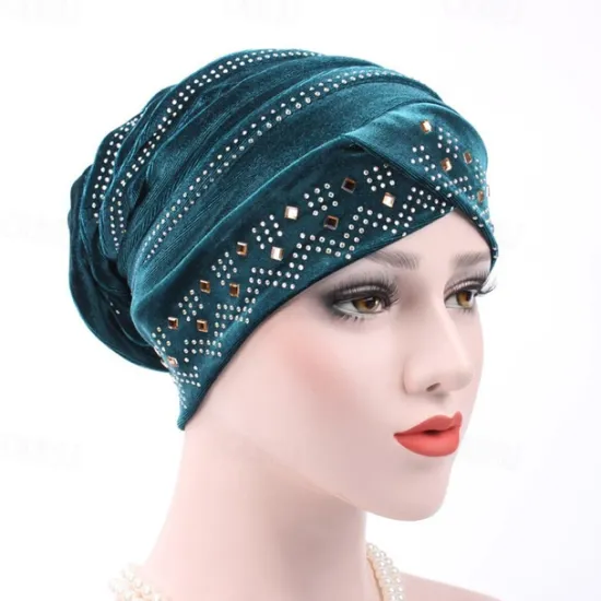Discount Solid Color Inner Hijabs Muslim Turban Caps For Women With Drill Ethnic Islamic Wrap Head Turbante Ready To Wear Hijab Bonnet Women Hats