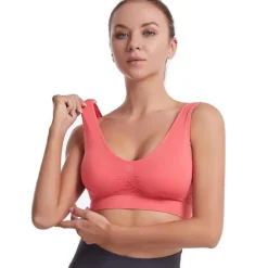 New Sport Bra Yoga Sports Underwear Hollow Mesh Ventilation Holes Large Size No Steel Ring Sports Bra Vest Women Home Outfits Women Lingerie