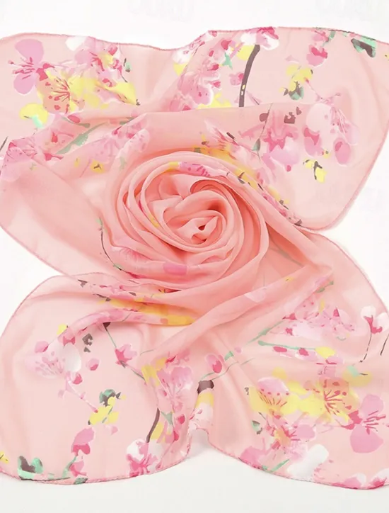 Online Spring Summer Fashion Floral Thin Style Chiffon Shawl Scarf Lady Print Soft Holiday Beach-up Wrap 150*50Cm Women Scarves