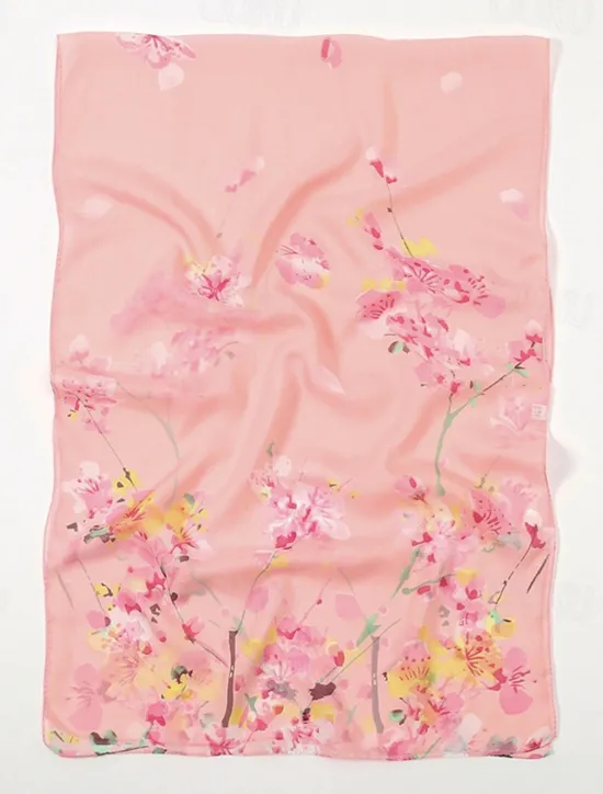 Online Spring Summer Fashion Floral Thin Style Chiffon Shawl Scarf Lady Print Soft Holiday Beach-up Wrap 150*50Cm Women Scarves
