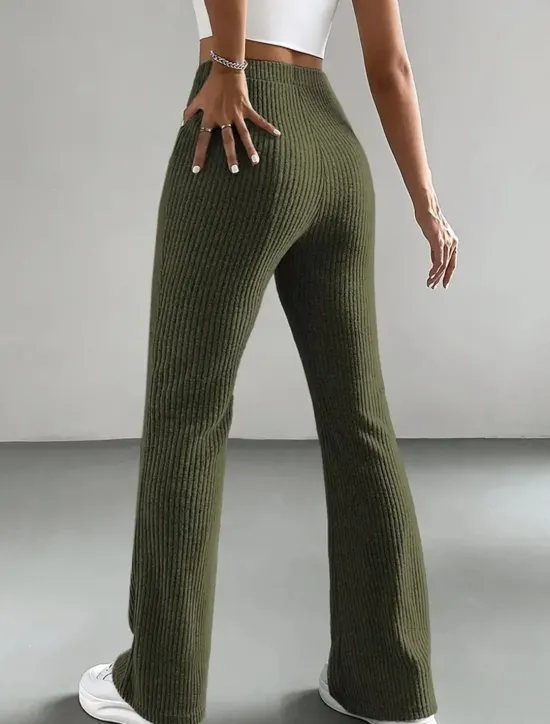 Online Streetwear Simple Full Length High Waist Solid Color Classic Stylish Comfy Breathability Outdoor Micro-elastic Outdoor Casual Black Green Coffee Spring & Fall Regular Fit Women Pants