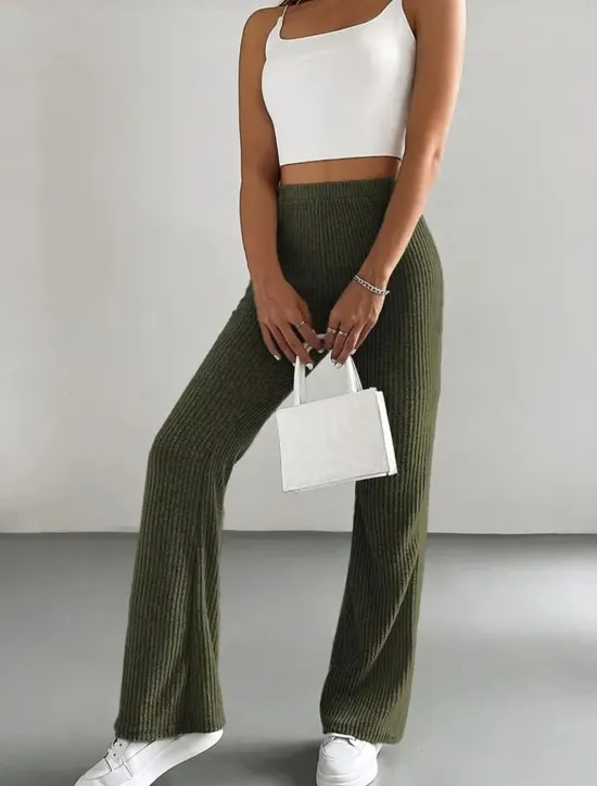 Online Streetwear Simple Full Length High Waist Solid Color Classic Stylish Comfy Breathability Outdoor Micro-elastic Outdoor Casual Black Green Coffee Spring & Fall Regular Fit Women Pants