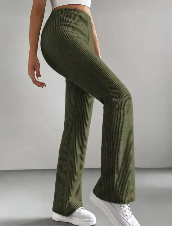 Online Streetwear Simple Full Length High Waist Solid Color Classic Stylish Comfy Breathability Outdoor Micro-elastic Outdoor Casual Black Green Coffee Spring & Fall Regular Fit Women Pants
