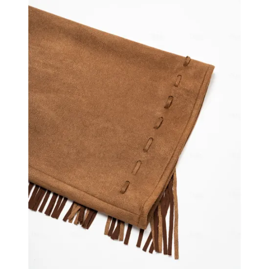 Online Suede Fringed Flare Cuff Sleeve Jacket Women Jackets