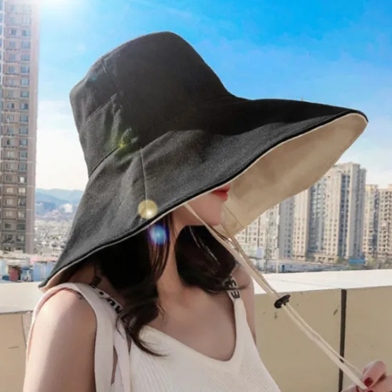 Clearance Sun Hat Hiking Hat Wide Brim Summer Outdoor Sunscreen Breathable Sweat wicking Hat 15cm double-sided khaki + beige 15cm double-sided red + beige 15cm double-sided red + black for Hunting Fishing Beach Women Hats