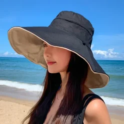 Clearance Sun Hat Hiking Hat Wide Brim Summer Outdoor Sunscreen Breathable Sweat wicking Hat 15cm double-sided khaki + beige 15cm double-sided red + beige 15cm double-sided red + black for Hunting Fishing Beach Women Hats