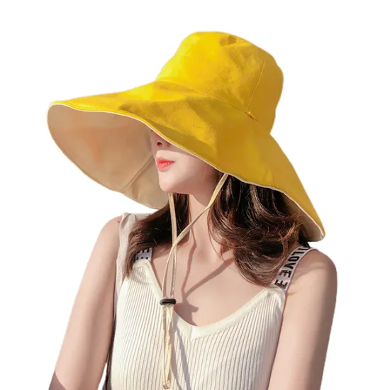Clearance Sun Hat Hiking Hat Wide Brim Summer Outdoor Sunscreen Breathable Sweat wicking Hat 15cm double-sided khaki + beige 15cm double-sided red + beige 15cm double-sided red + black for Hunting Fishing Beach Women Hats