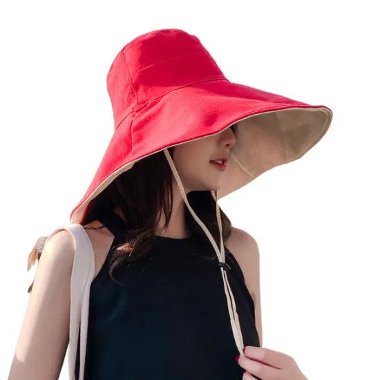Clearance Sun Hat Hiking Hat Wide Brim Summer Outdoor Sunscreen Breathable Sweat wicking Hat 15cm double-sided khaki + beige 15cm double-sided red + beige 15cm double-sided red + black for Hunting Fishing Beach Women Hats