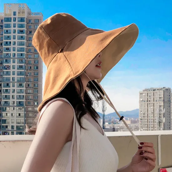 Clearance Sun Hat Hiking Hat Wide Brim Summer Outdoor Sunscreen Breathable Sweat wicking Hat 15cm double-sided khaki + beige 15cm double-sided red + beige 15cm double-sided red + black for Hunting Fishing Beach Women Hats