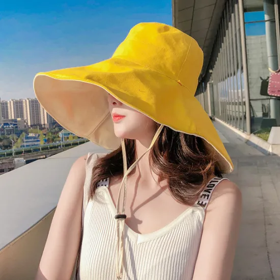 Clearance Sun Hat Hiking Hat Wide Brim Summer Outdoor Sunscreen Breathable Sweat wicking Hat 15cm double-sided khaki + beige 15cm double-sided red + beige 15cm double-sided red + black for Hunting Fishing Beach Women Hats