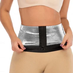 Sweat Waist Trainer Sauna Belt Sweat Shapewear Sports PU(Polyurethane) Home Workout Fitness Gym Workout Weight Loss Hot Sweat Fat Burning For Women's Waist Home Outfits Women Lingerie