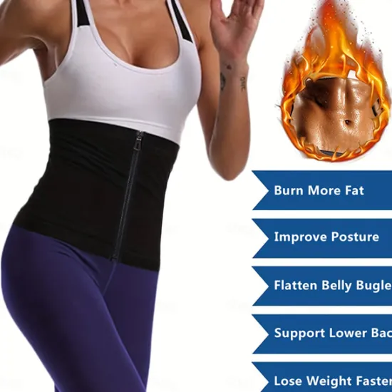Sweat Waist Trainer Sauna Belt Sweat Shapewear Sports PU(Polyurethane) Home Workout Fitness Gym Workout Weight Loss Hot Sweat Fat Burning For Women's Waist Home Outfits Women Lingerie