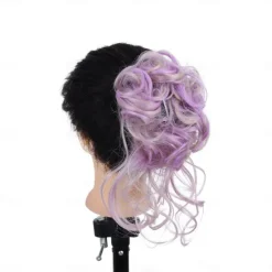 Sale synthetic bun wig messy long beard hair ring elastic hair bag wig ring fluffy hair ring ball head Women Accessories