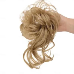 Sale synthetic bun wig messy long beard hair ring elastic hair bag wig ring fluffy hair ring ball head Women Accessories