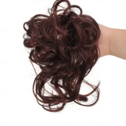 Sale synthetic bun wig messy long beard hair ring elastic hair bag wig ring fluffy hair ring ball head Women Accessories