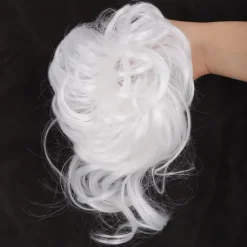 Sale synthetic bun wig messy long beard hair ring elastic hair bag wig ring fluffy hair ring ball head Women Accessories