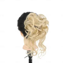 Sale synthetic bun wig messy long beard hair ring elastic hair bag wig ring fluffy hair ring ball head Women Accessories