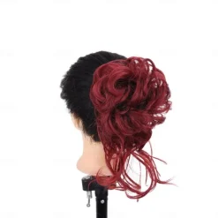 Sale synthetic bun wig messy long beard hair ring elastic hair bag wig ring fluffy hair ring ball head Women Accessories