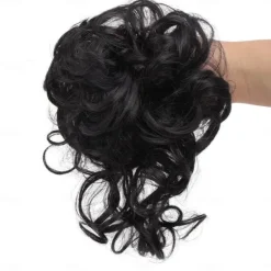 Sale synthetic bun wig messy long beard hair ring elastic hair bag wig ring fluffy hair ring ball head Women Accessories