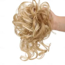 Sale synthetic bun wig messy long beard hair ring elastic hair bag wig ring fluffy hair ring ball head Women Accessories