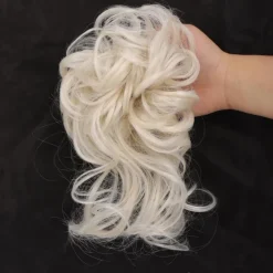 Sale synthetic bun wig messy long beard hair ring elastic hair bag wig ring fluffy hair ring ball head Women Accessories