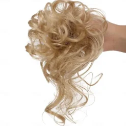 Sale synthetic bun wig messy long beard hair ring elastic hair bag wig ring fluffy hair ring ball head Women Accessories