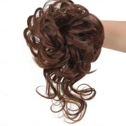 Sale synthetic bun wig messy long beard hair ring elastic hair bag wig ring fluffy hair ring ball head Women Accessories