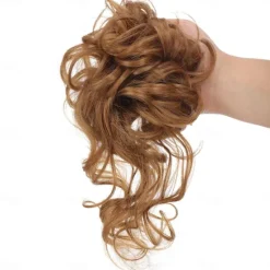 Sale synthetic bun wig messy long beard hair ring elastic hair bag wig ring fluffy hair ring ball head Women Accessories
