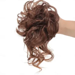 Sale synthetic bun wig messy long beard hair ring elastic hair bag wig ring fluffy hair ring ball head Women Accessories
