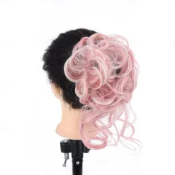 Sale synthetic bun wig messy long beard hair ring elastic hair bag wig ring fluffy hair ring ball head Women Accessories