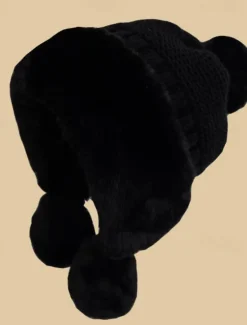 Outlet Thicken Bomber Hats New Style Women Fur Ball Plus Velvet Warm Hood Outdoor Winter Cold-Proof Fashion Cute Woolen Cap Women Hats